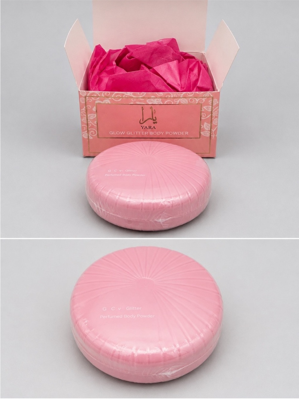 Yara Glow Glitter Perfumed Body Powder - Pink - Brand New Sealed